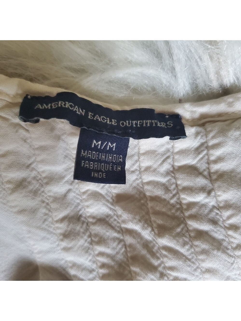 American Eagle Cream Ruffle Top - Picture 4 of 4